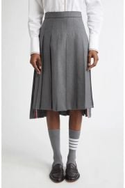 Drop Back Pleated Merino Wool Skirt at Nordstrom